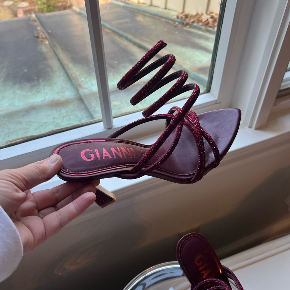 Gianni Bini Burgundy Strappy Heels - Picture 6 of 7